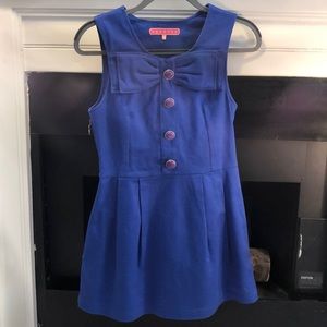 Designer Mini Dress | Blue w/ Bow + Buttons